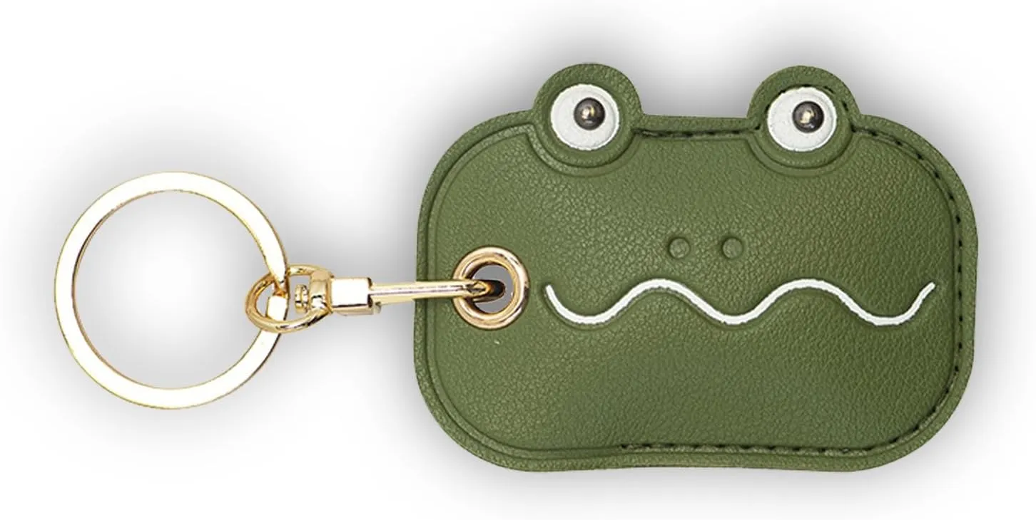 Leather Keychain Case Holder Compatible with Apple AirTag, GPS Airtag Keychain Finder Tracker with Key Ring, Anti-Scratch Protective Air Tag Cover