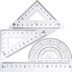 Math/Geometry Ruler Set - 4 Pcs.