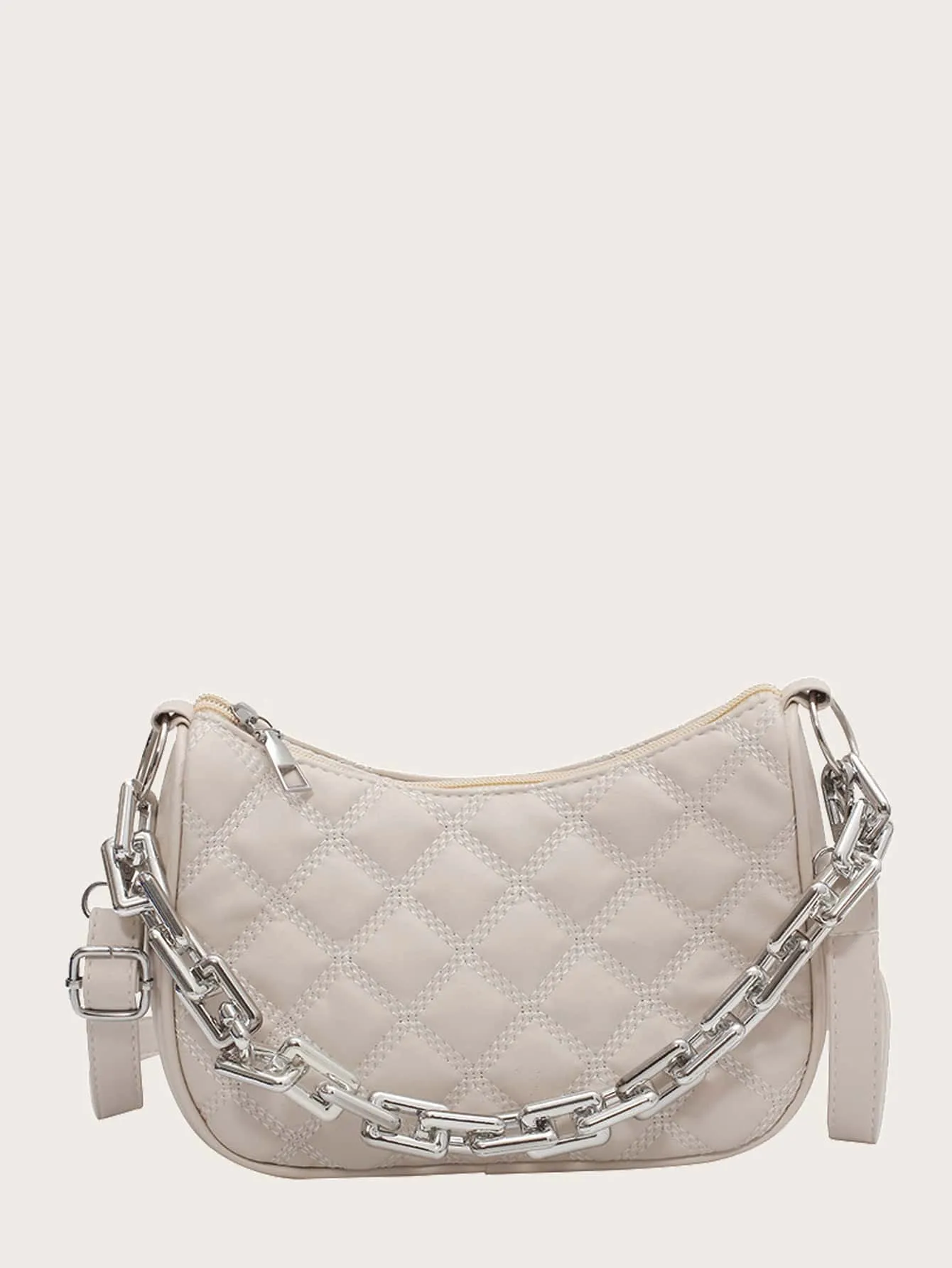 Minimalist Quilted Chain Crossbody Bag