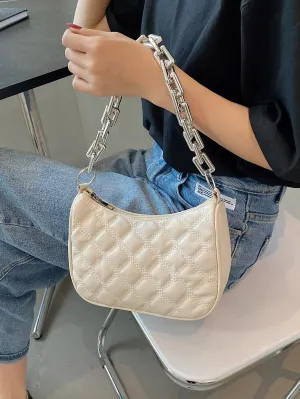 Minimalist Quilted Chain Crossbody Bag