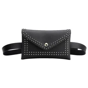 Minimalist Solid Color Rivet Waist Bags