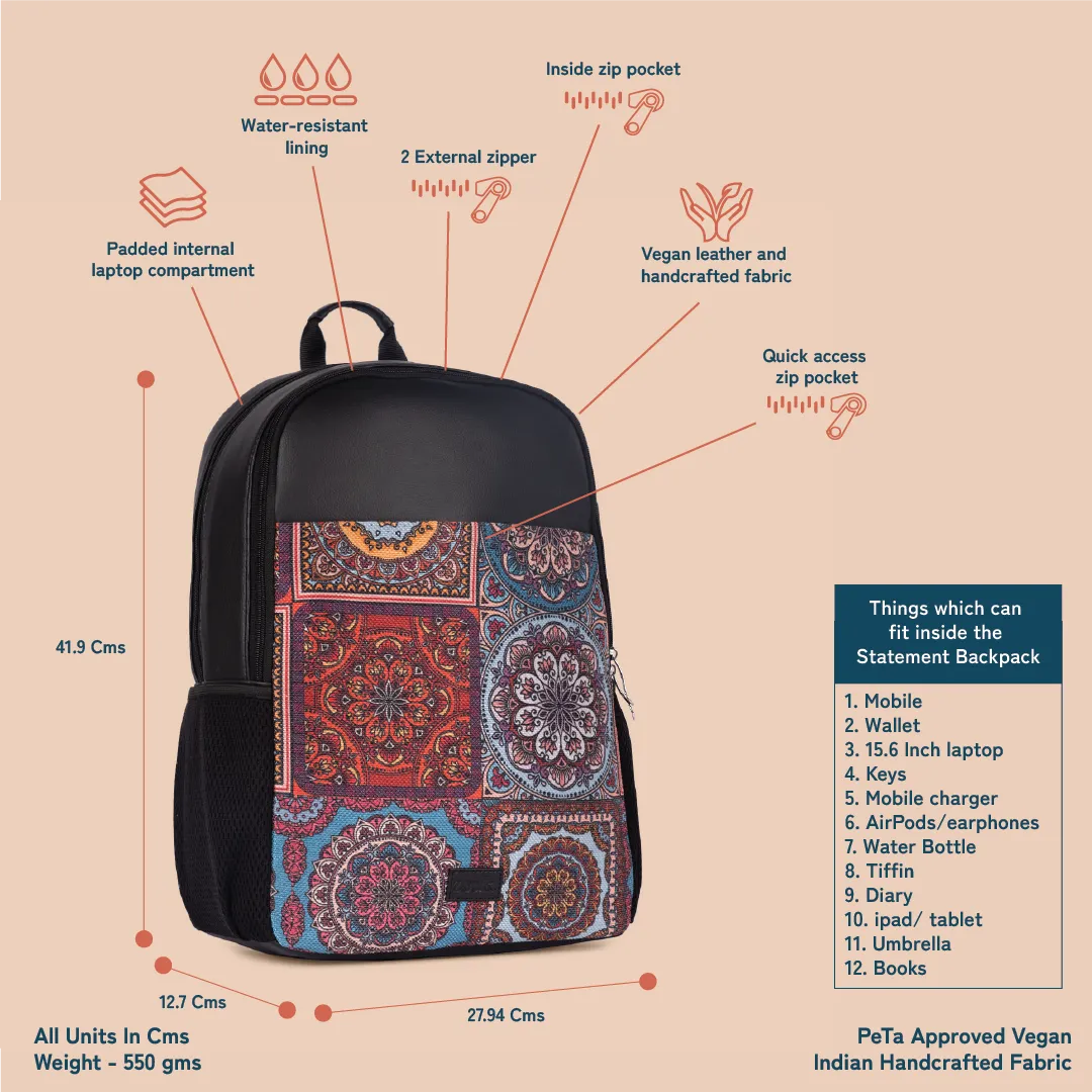 Multicolor Mandala Statement Backpack