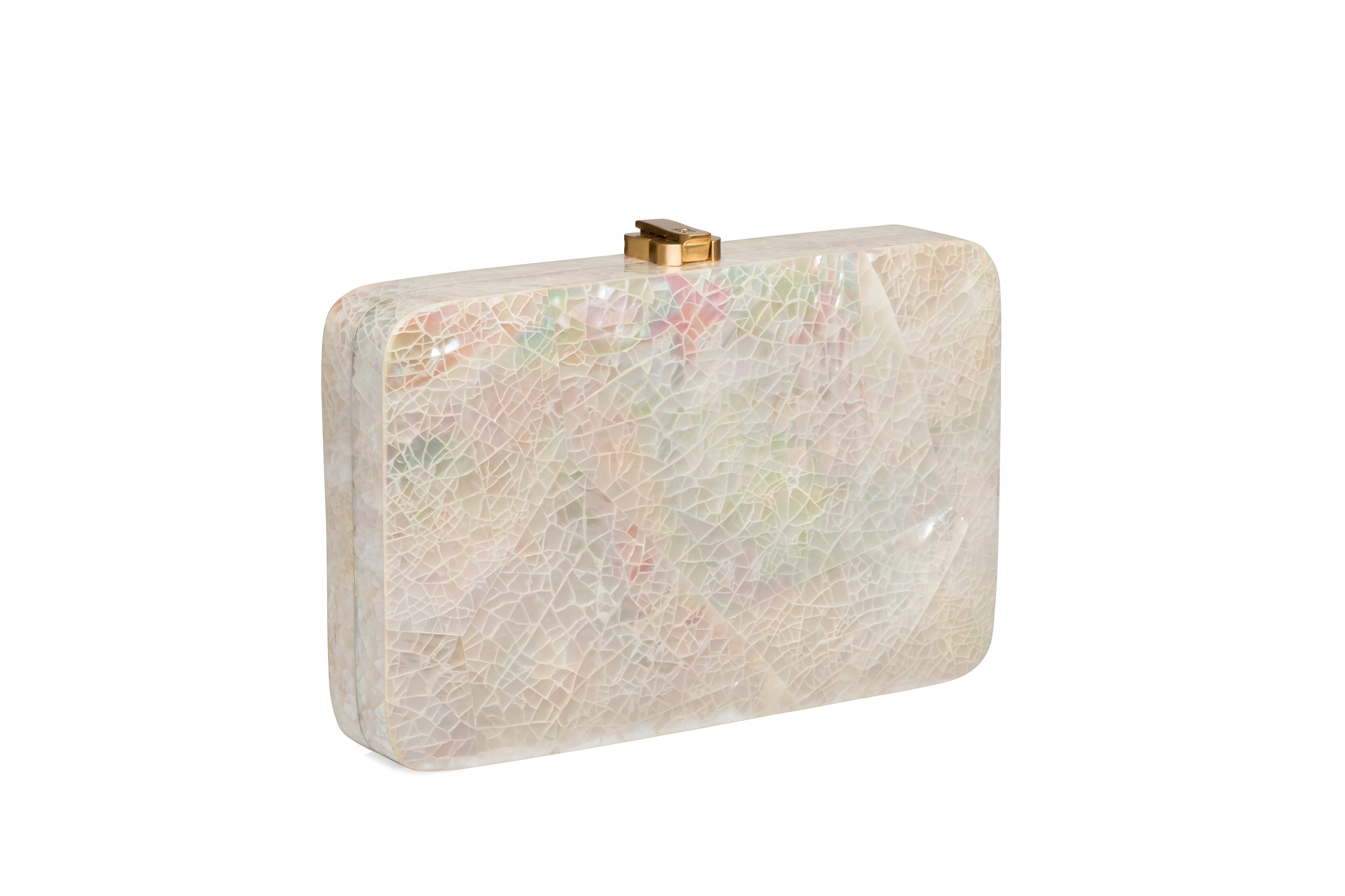 Paloma Clutch Mother of Pearl White
