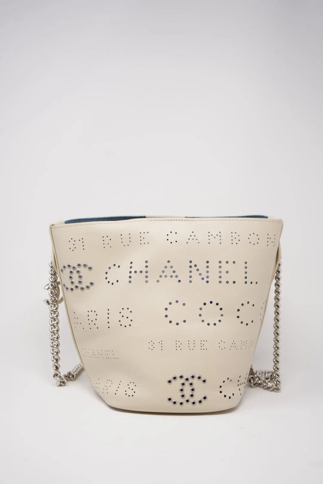 Pre-Owned Chanel Bucket Bag Perforated Calfskin 2019