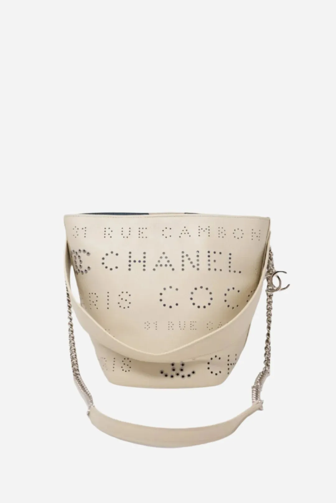 Pre-Owned Chanel Bucket Bag Perforated Calfskin 2019