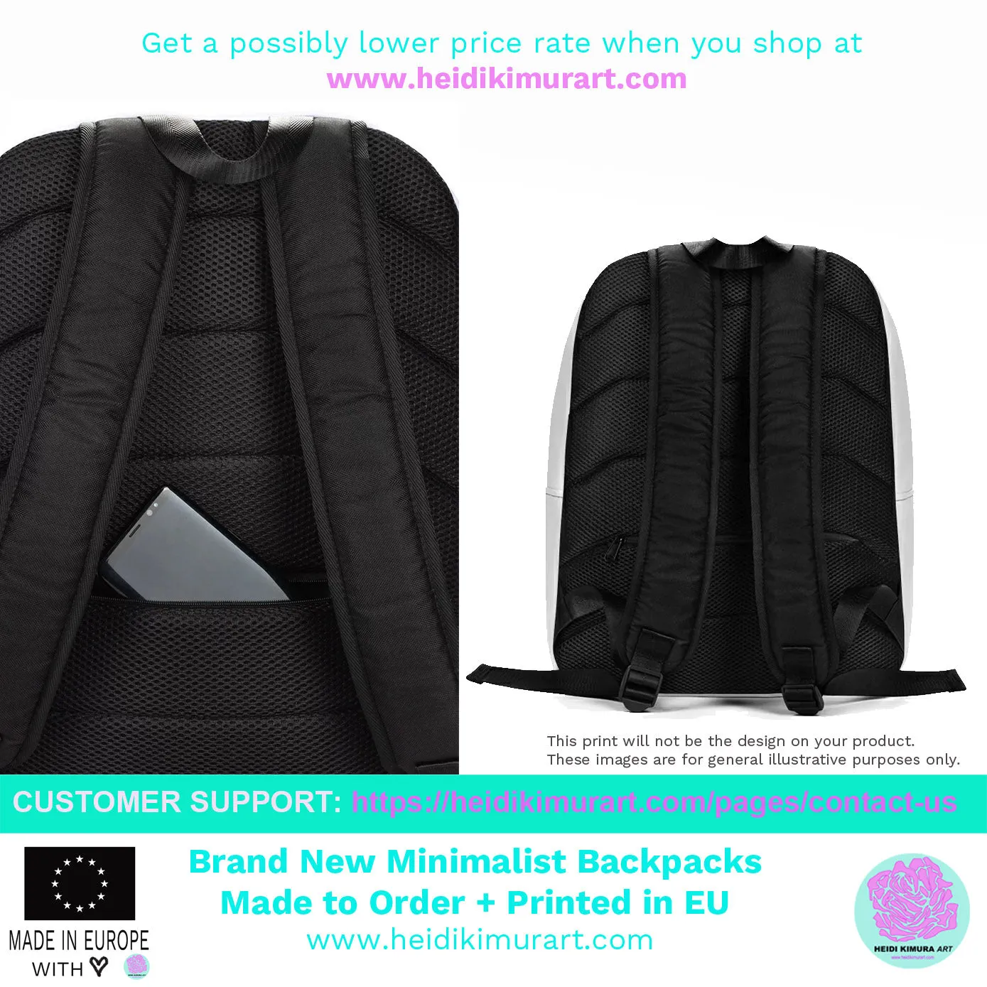 Rainbow Ombre Backpack, Rainbow Print Designer Gay Pride Minimalist Backpack Travel Bag- Made in USA/EU