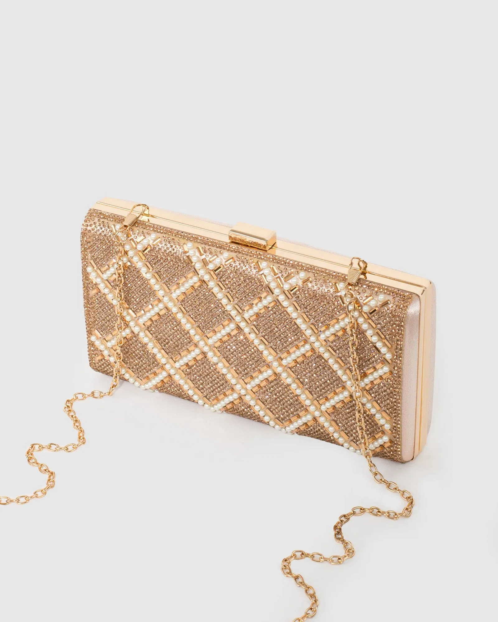 Rose Gold Emma Crystal Clutch Bag