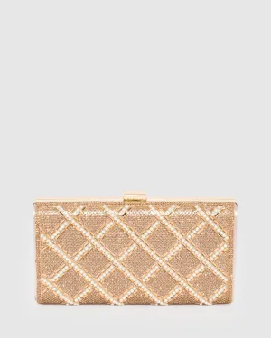 Rose Gold Emma Crystal Clutch Bag
