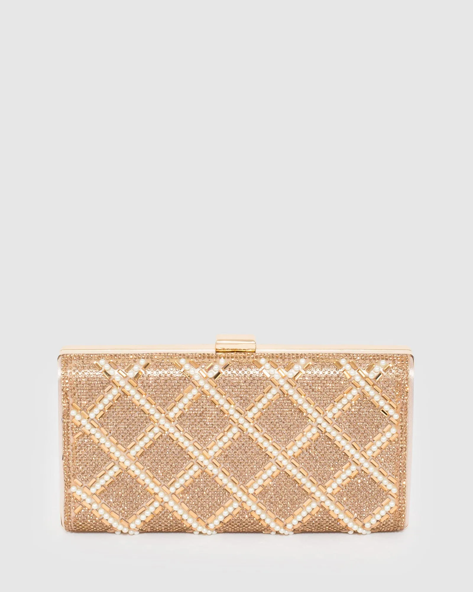 Rose Gold Emma Crystal Clutch Bag
