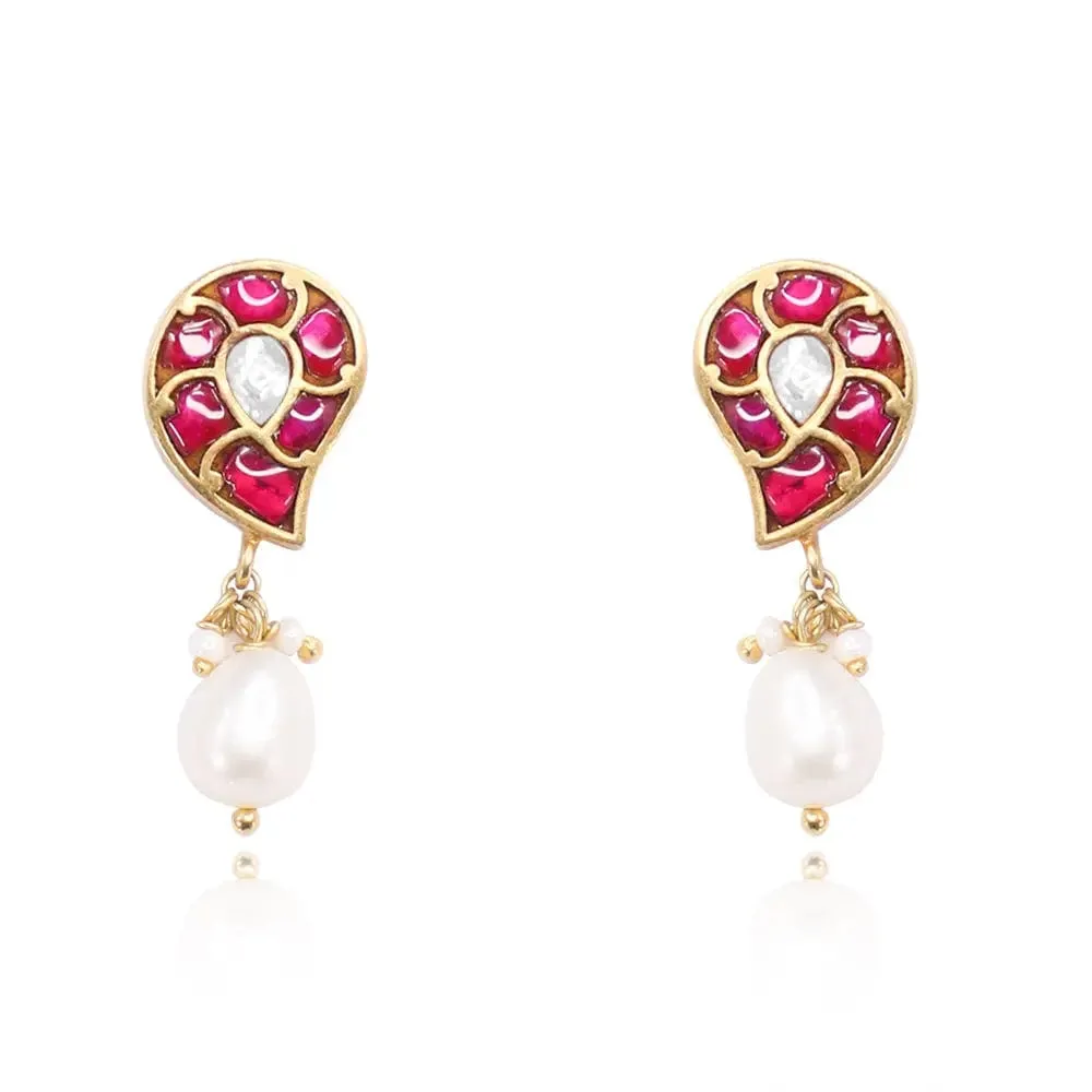 Silver 92.5 Aam Ras Pearl Earring