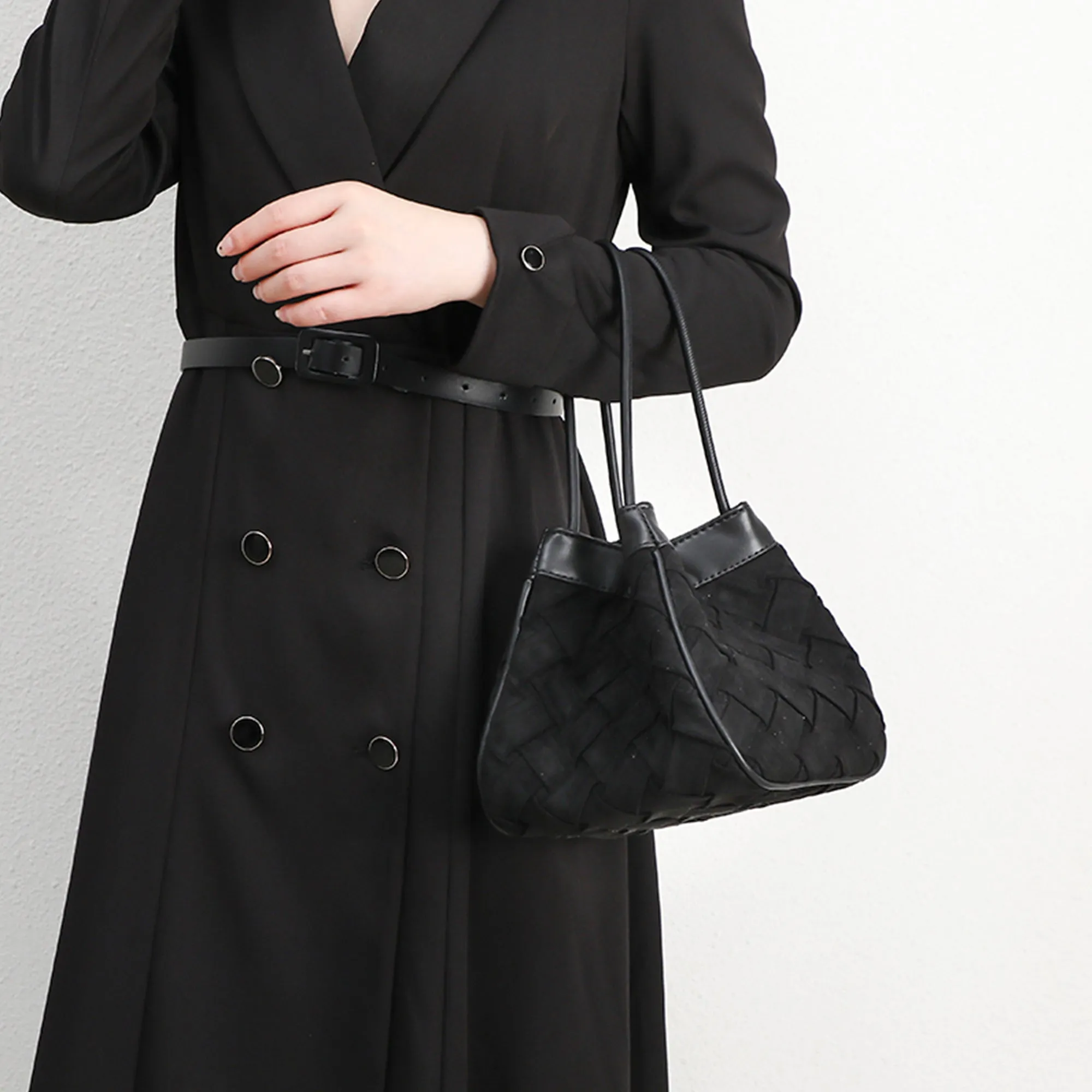 Sohiwoo Date Minimalist Sweet Handle Bucket Bags