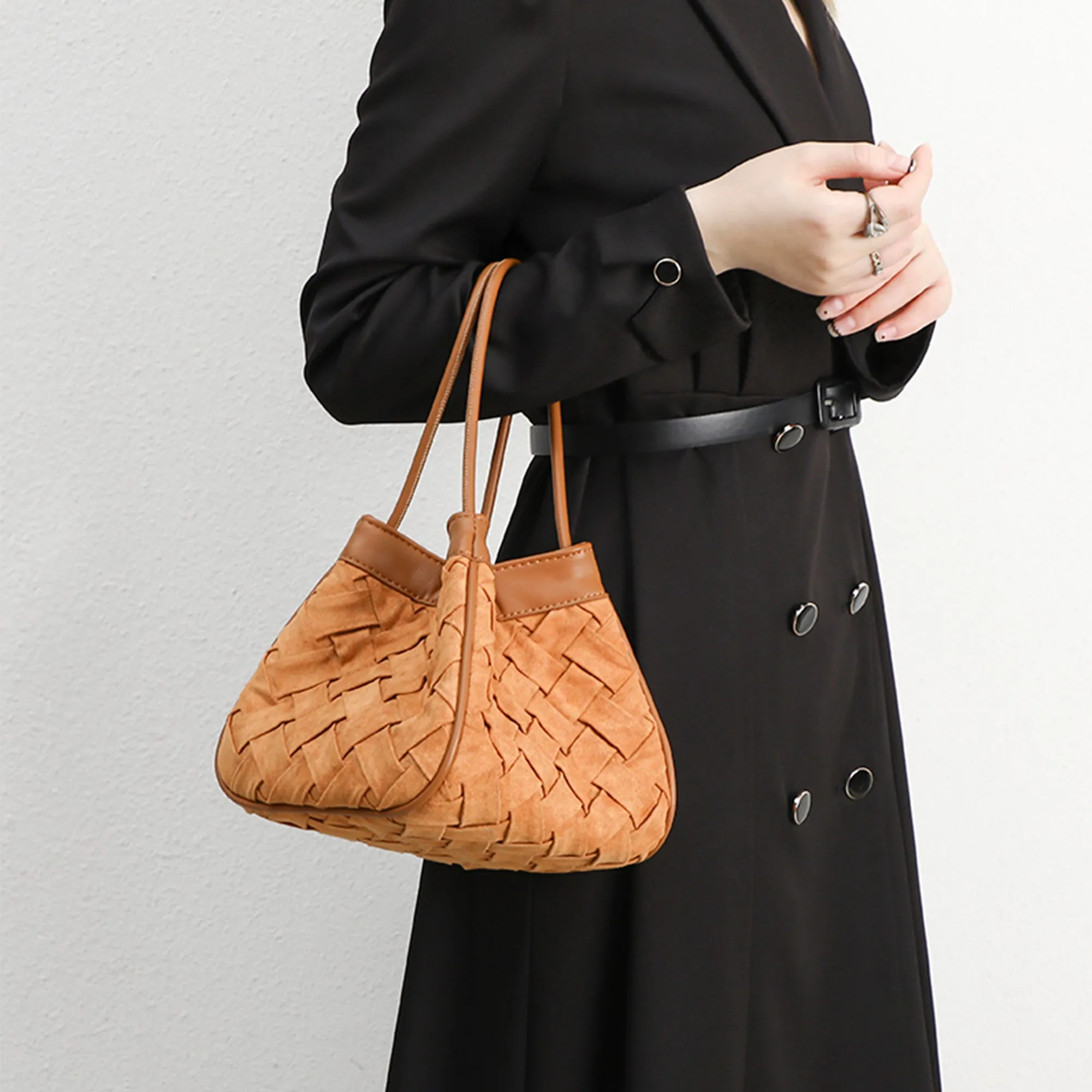 Sohiwoo Date Minimalist Sweet Handle Bucket Bags