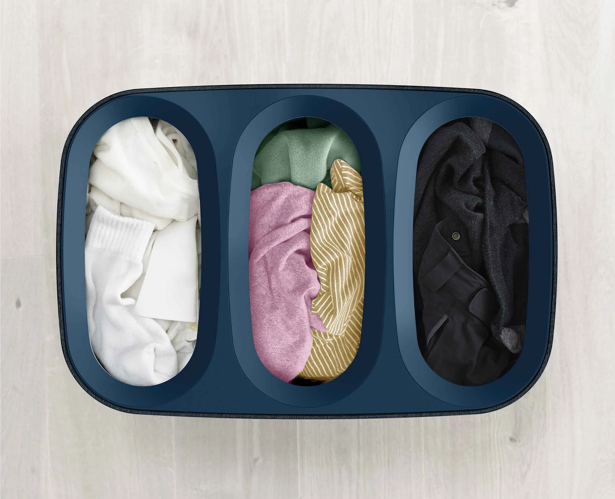 Tota Trio 90L Black Laundry Separation Basket