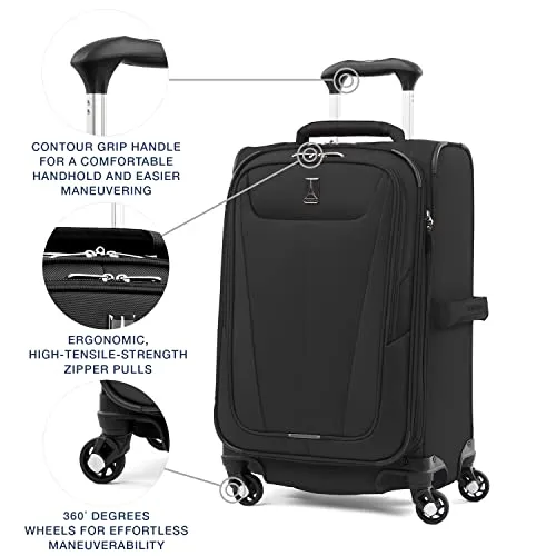 Travelpro Maxlite 5 Softside Expandable Spinner Wheel Luggage, Black
