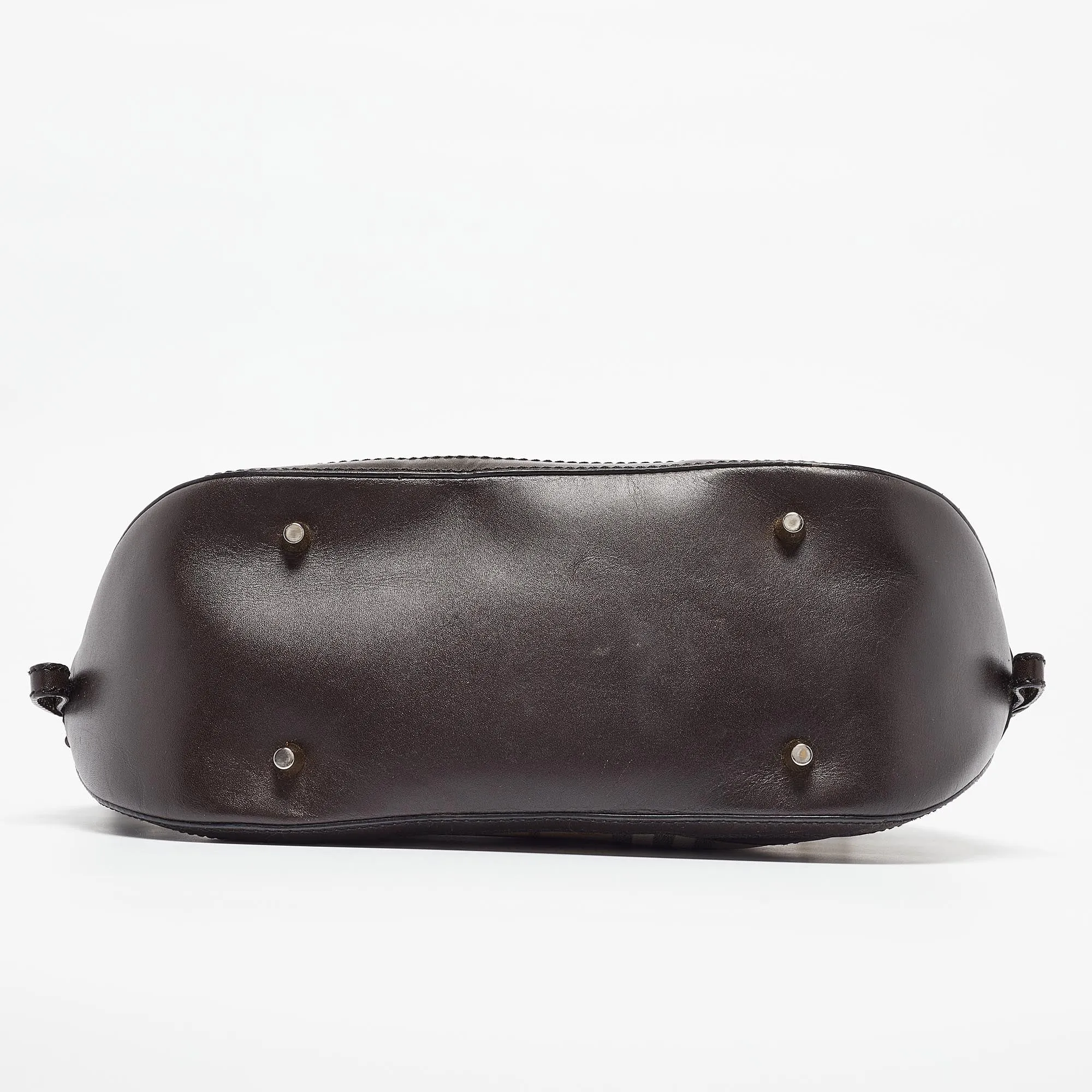 Trendy Inspired Burberry Beige/dark Brown House Check Coated Canvas And Leather Orchard Bag