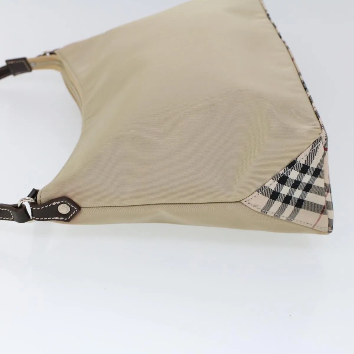 Trendy Inspired Burberry Blue Label Shoulder Bag Nylon Beige Auth Ti1219