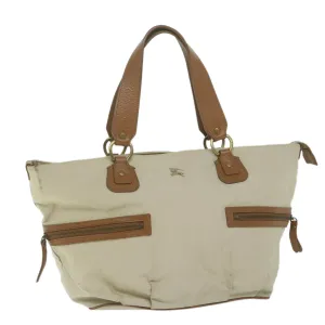 Trendy Inspired Burberry Blue Label Tote Bag Canvas Beige Auth Bs11106