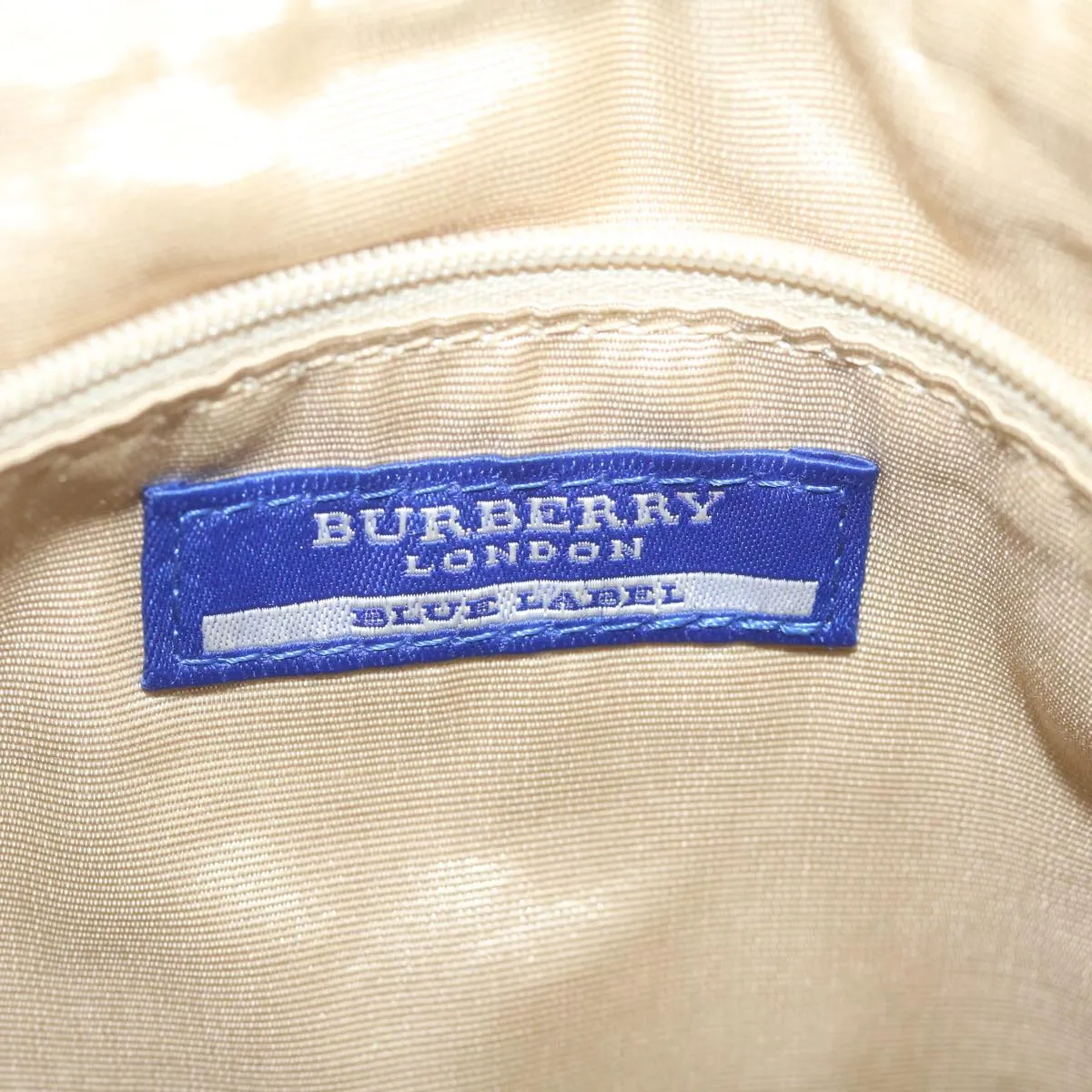 Trendy Inspired Burberry Blue Label Tote Bag Canvas Beige Auth Bs11106