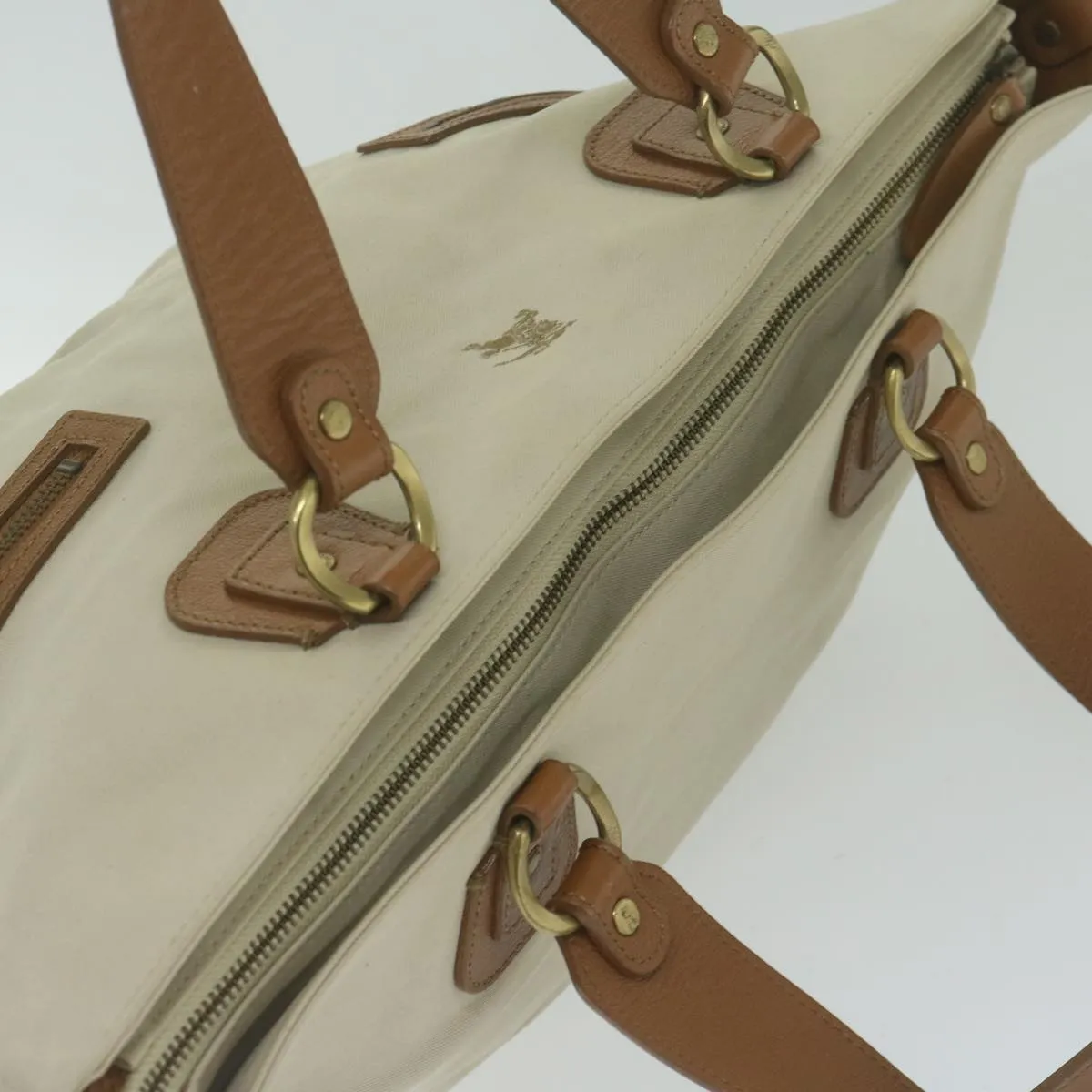 Trendy Inspired Burberry Blue Label Tote Bag Canvas Beige Auth Bs11106
