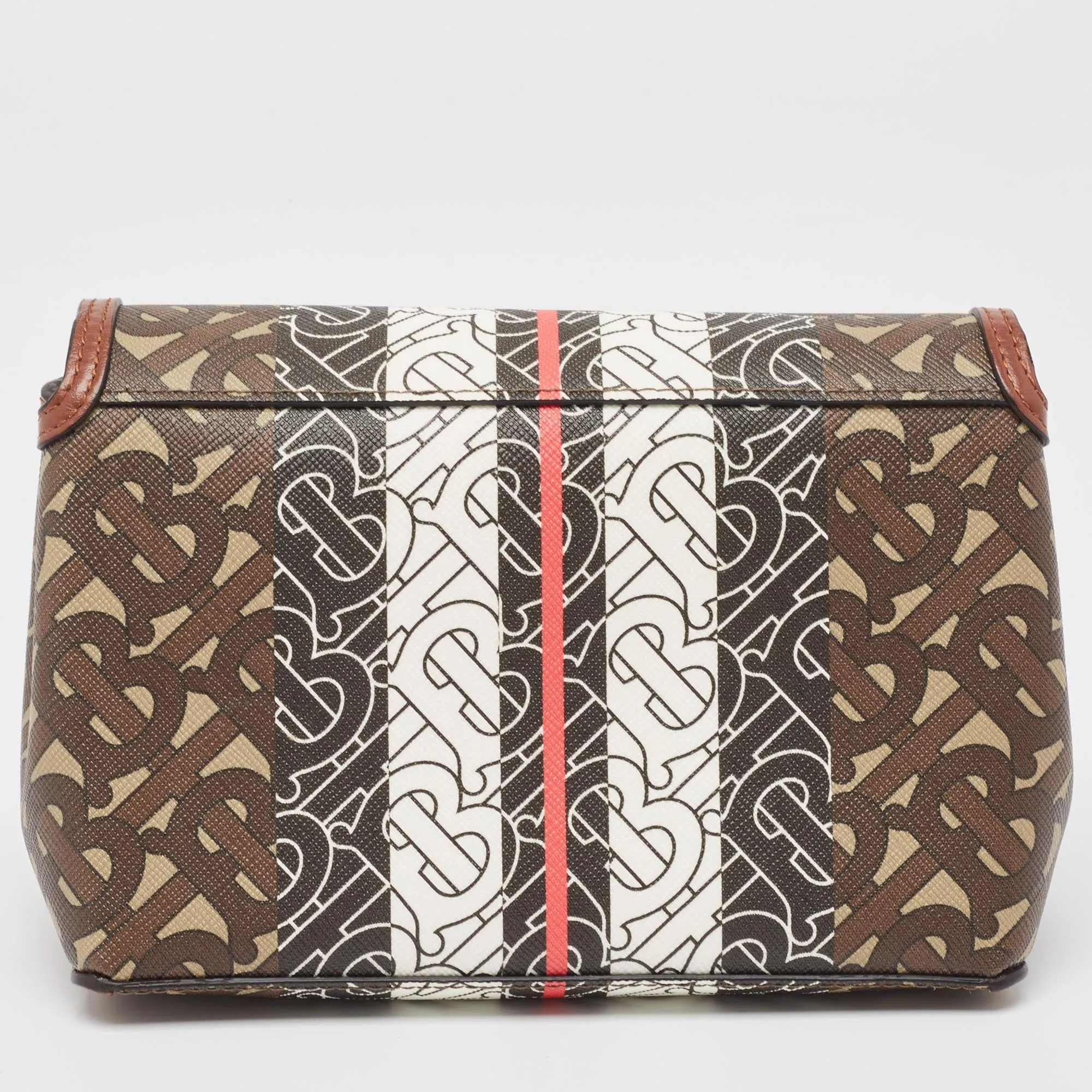 Trendy Inspired Burberry Brown/black Tb Monogram Coated Canvas And Leather Hackberry Crossbody Bag