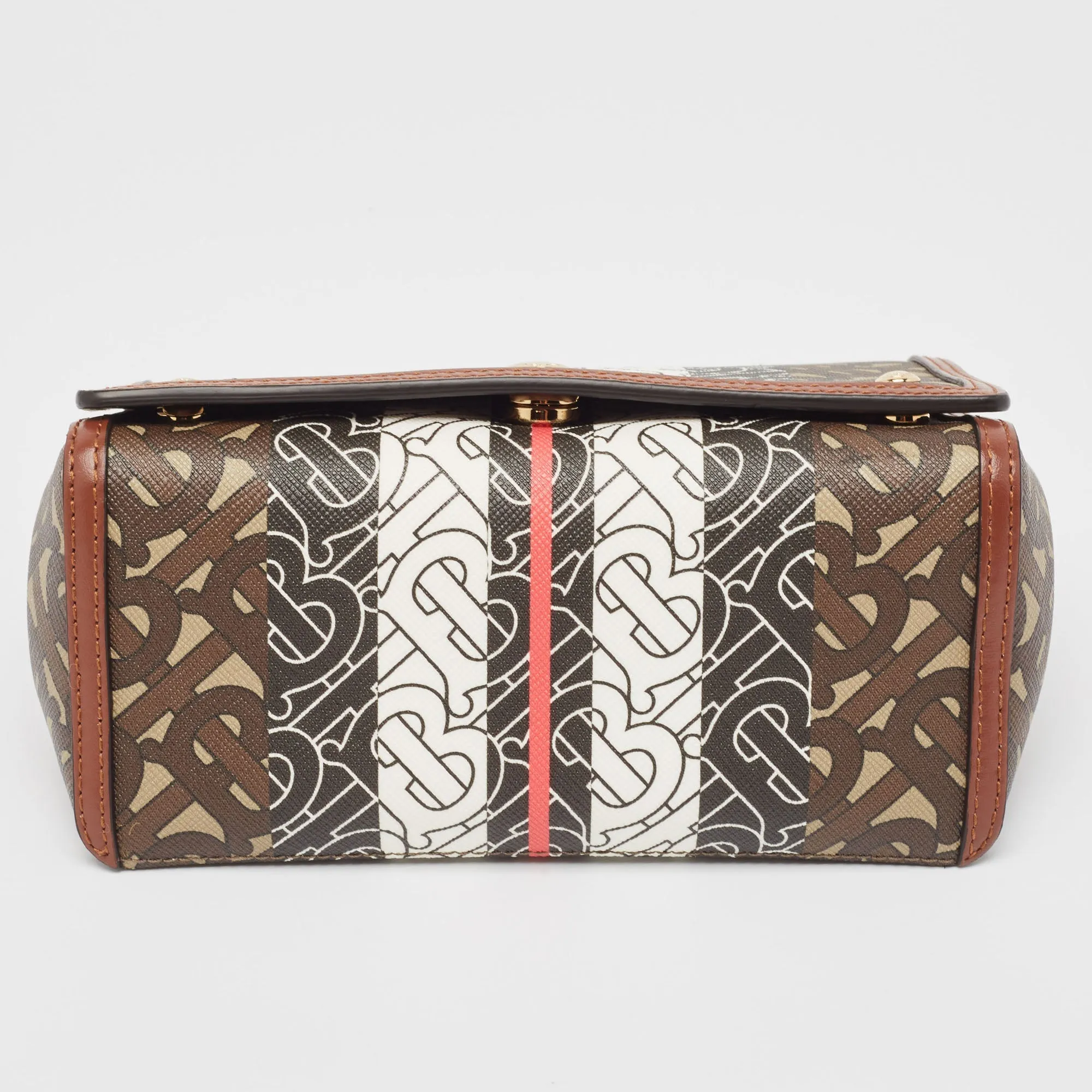 Trendy Inspired Burberry Brown/black Tb Monogram Coated Canvas And Leather Hackberry Crossbody Bag