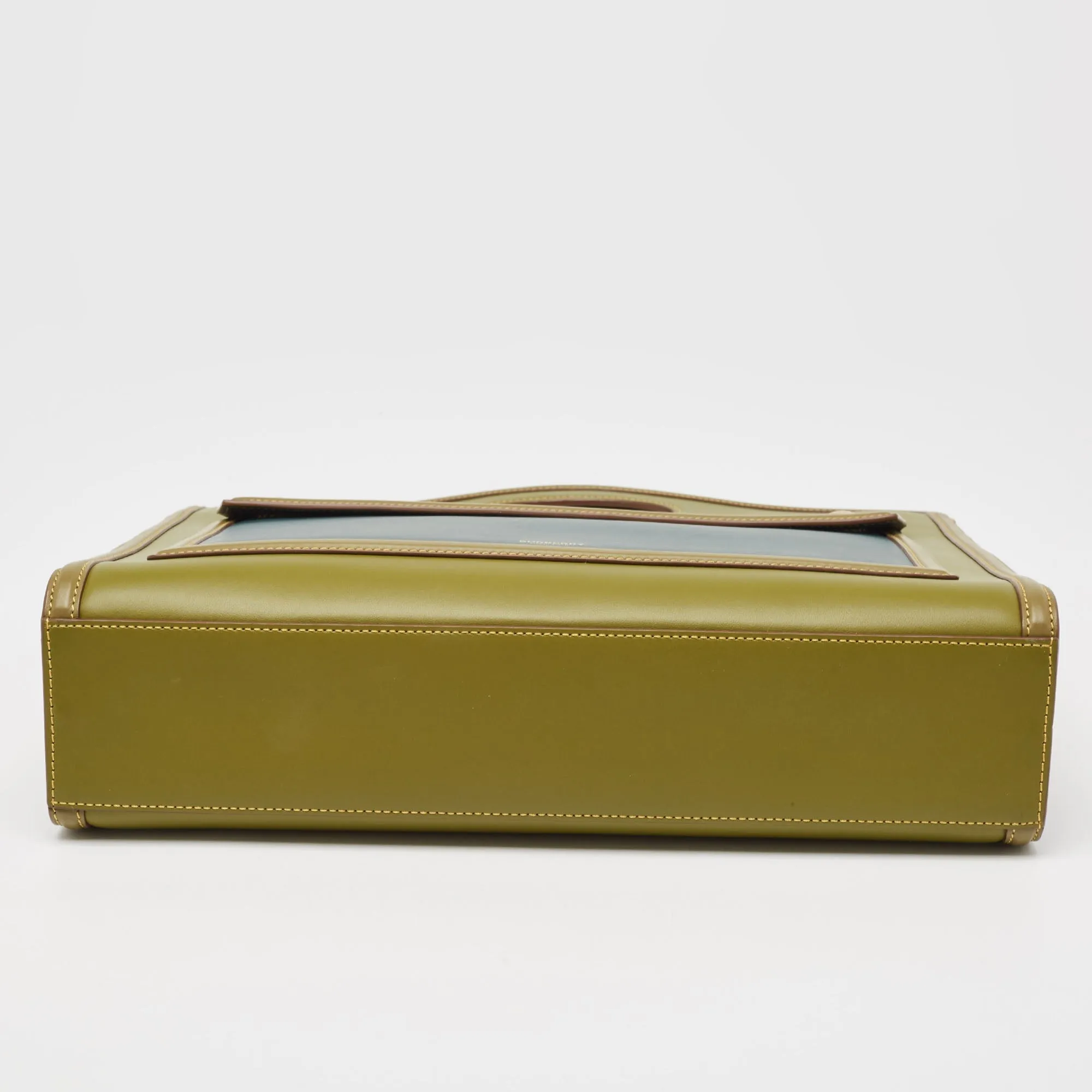 Trendy Inspired Burberry Green/blue Leather Medium Pocket Bag