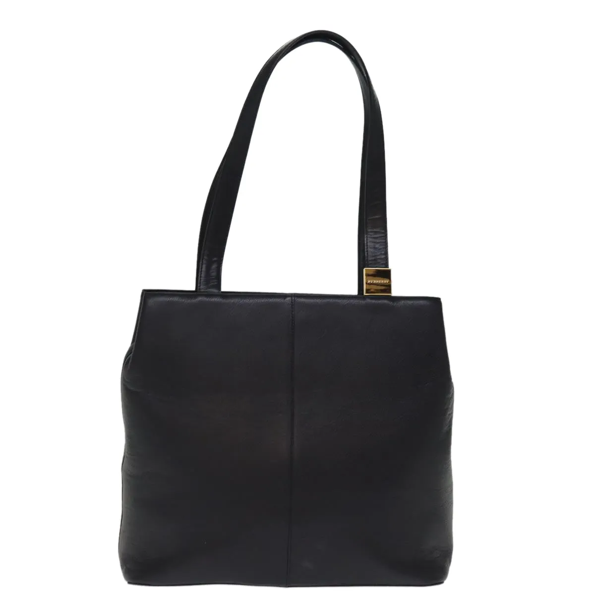Trendy Inspired Burberry Shoulder Bag Leather Black Auth Bs14825