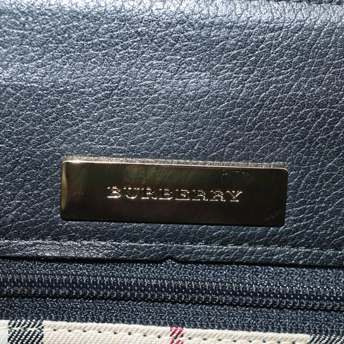 Trendy Inspired Burberry Shoulder Bag Leather Black Auth Bs14825