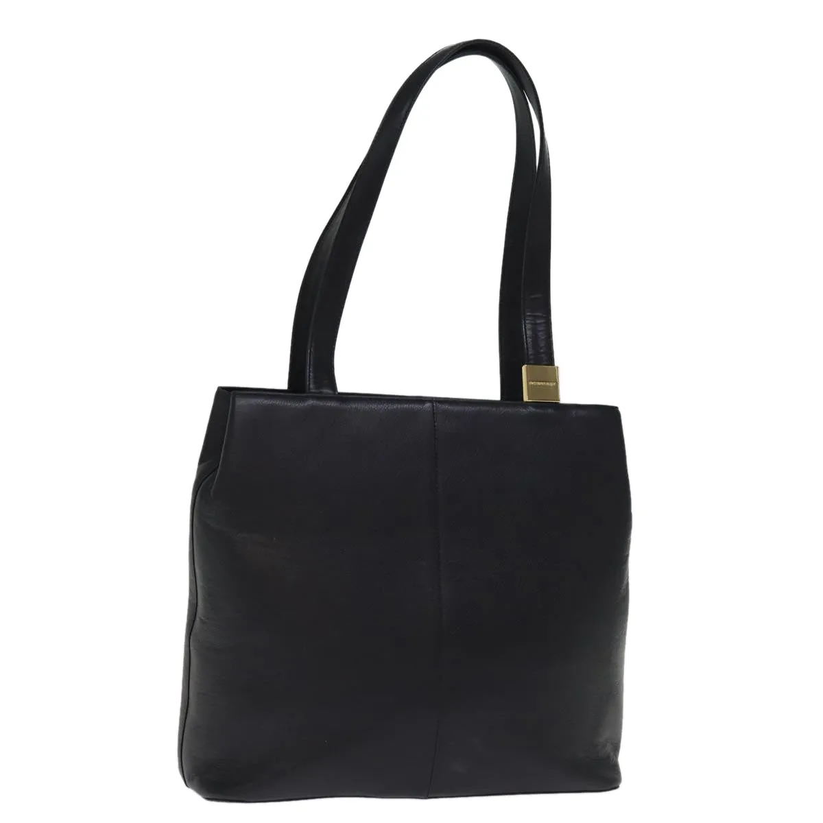 Trendy Inspired Burberry Shoulder Bag Leather Black Auth Bs14825