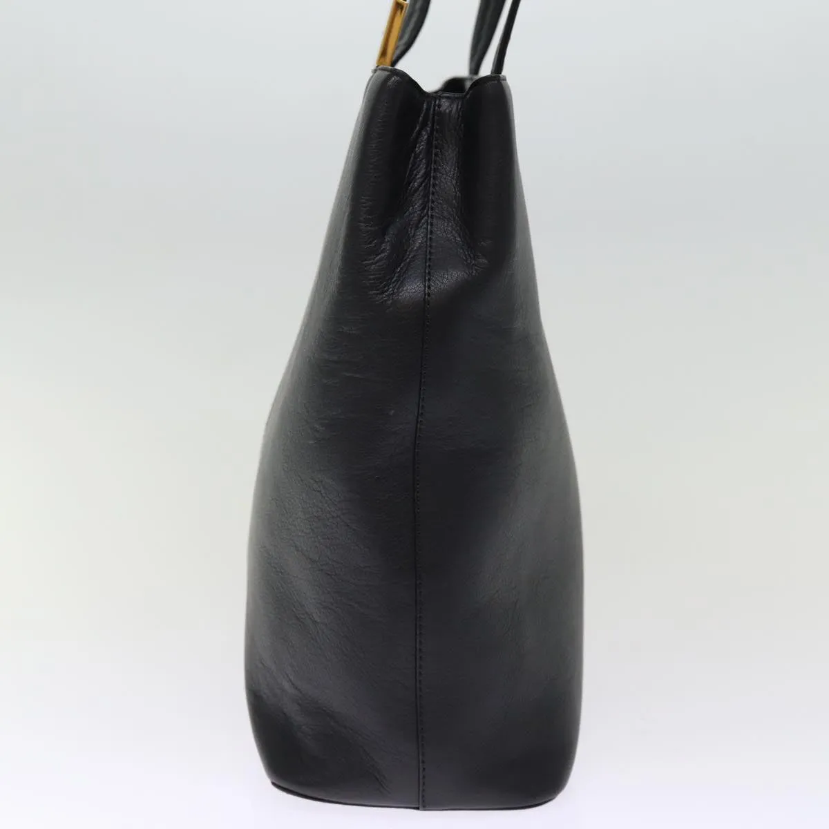 Trendy Inspired Burberry Shoulder Bag Leather Black Auth Bs14825
