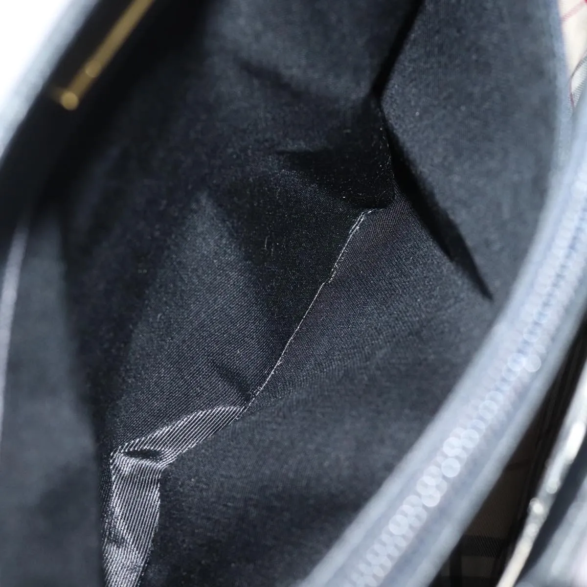 Trendy Inspired Burberry Shoulder Bag Leather Black Auth Bs14825