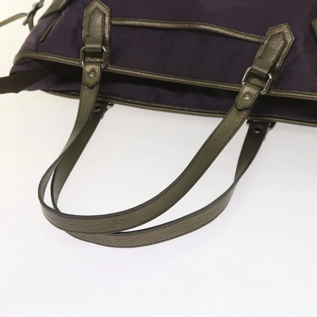 Trendy Inspired Burberry Tote Bag Nylon Purple Auth 65716