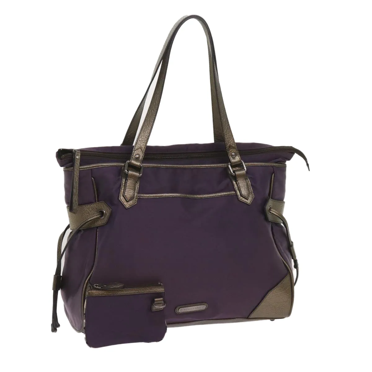 Trendy Inspired Burberry Tote Bag Nylon Purple Auth 65716