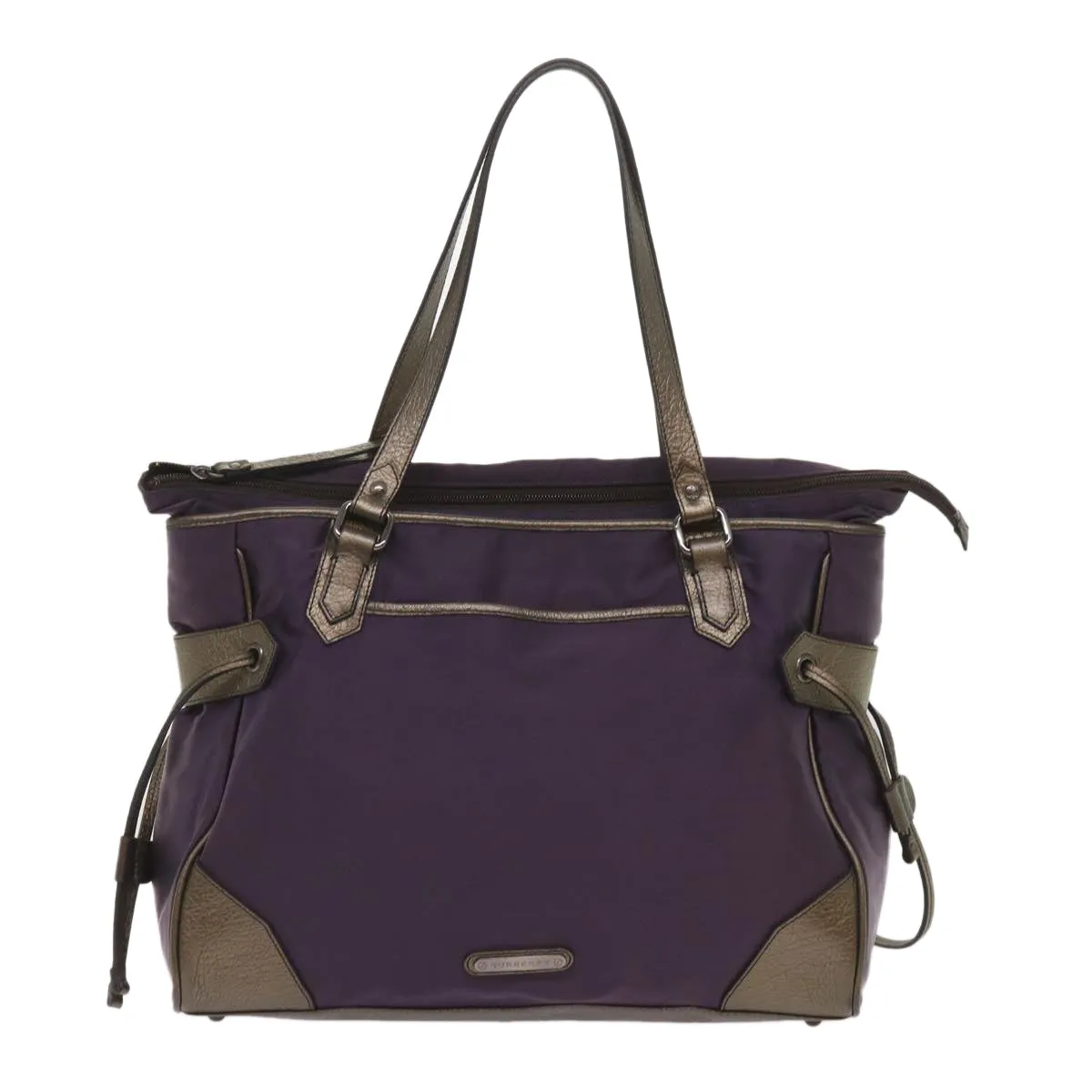 Trendy Inspired Burberry Tote Bag Nylon Purple Auth 65716