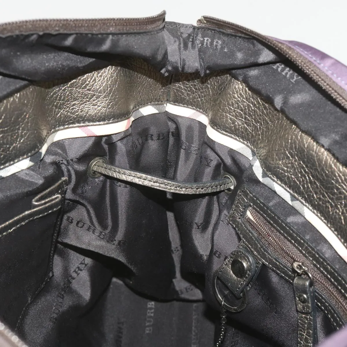Trendy Inspired Burberry Tote Bag Nylon Purple Auth 65716