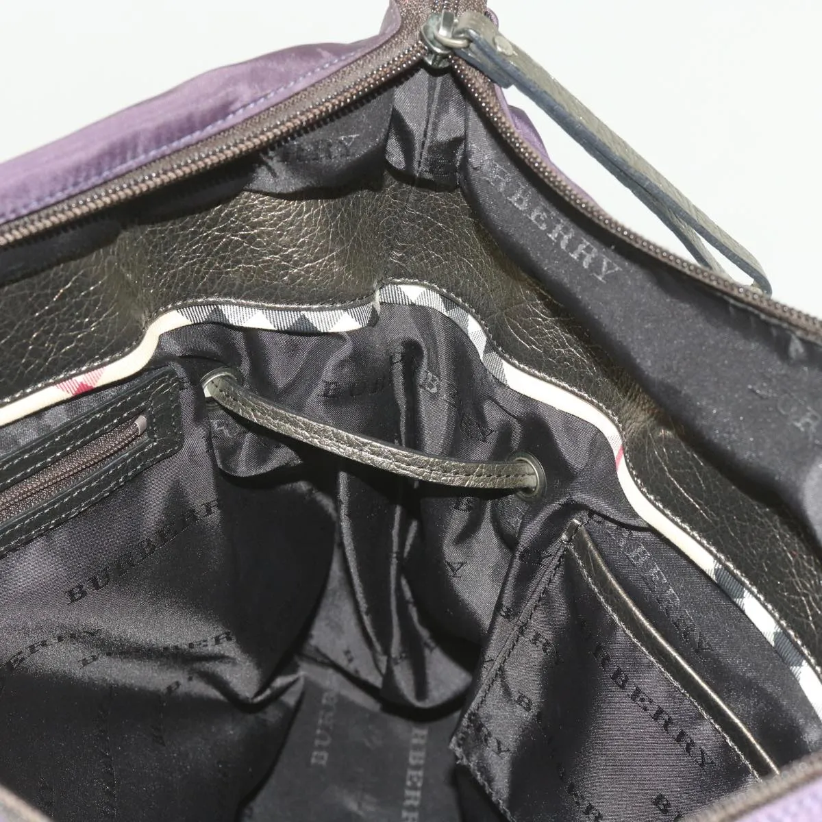 Trendy Inspired Burberry Tote Bag Nylon Purple Auth 65716