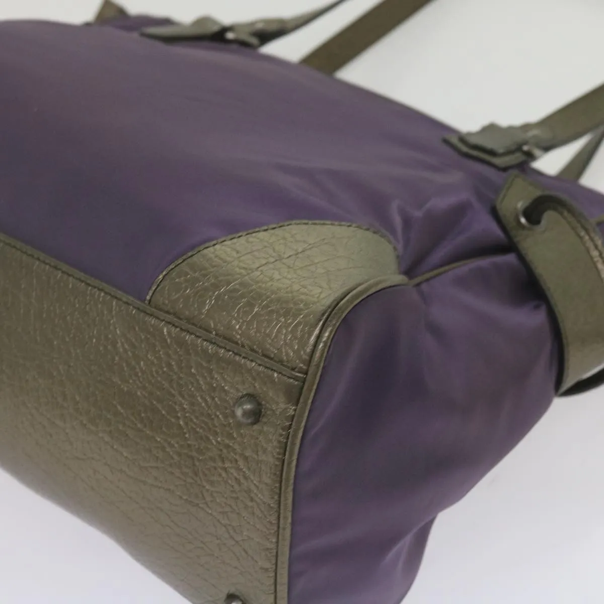 Trendy Inspired Burberry Tote Bag Nylon Purple Auth 65716