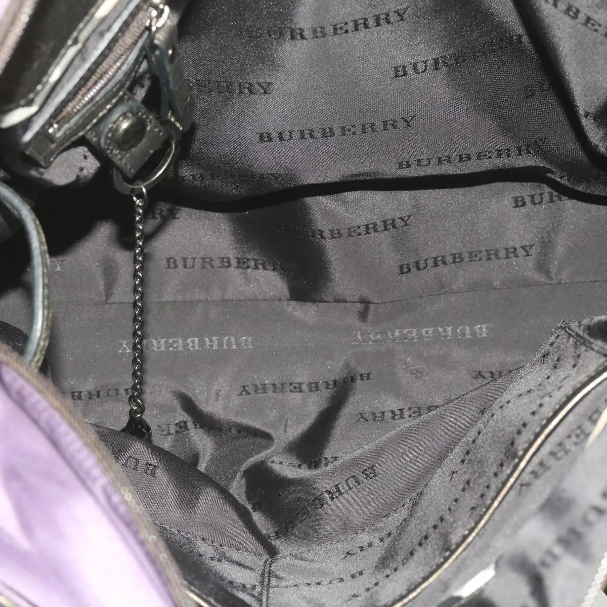Trendy Inspired Burberry Tote Bag Nylon Purple Auth 65716