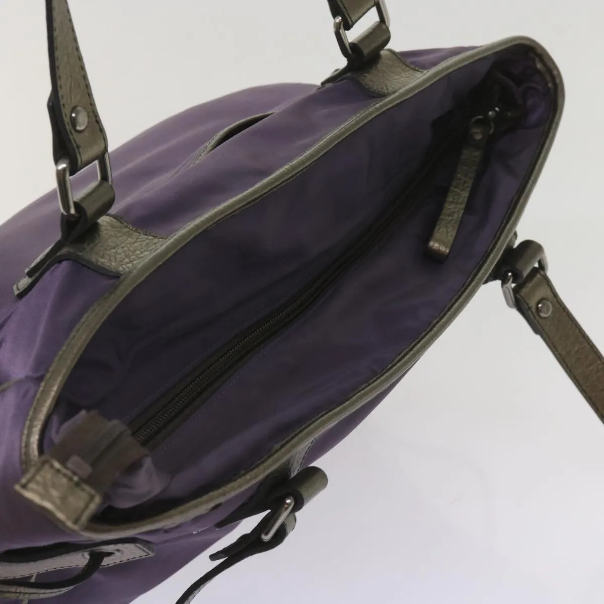 Trendy Inspired Burberry Tote Bag Nylon Purple Auth 65716