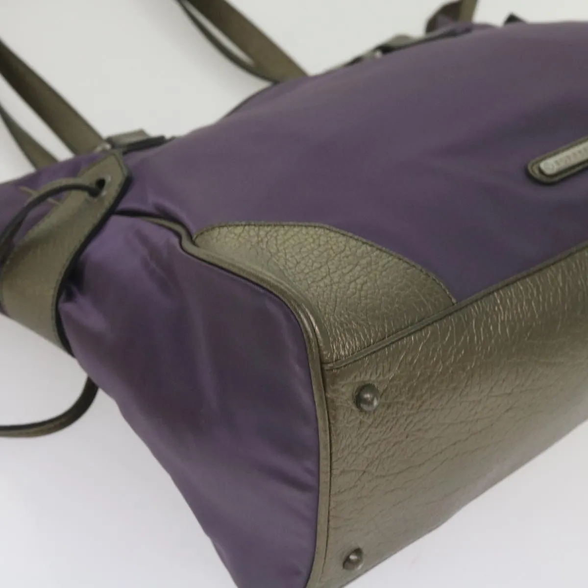 Trendy Inspired Burberry Tote Bag Nylon Purple Auth 65716