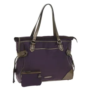 Trendy Inspired Burberry Tote Bag Nylon Purple Auth 65716
