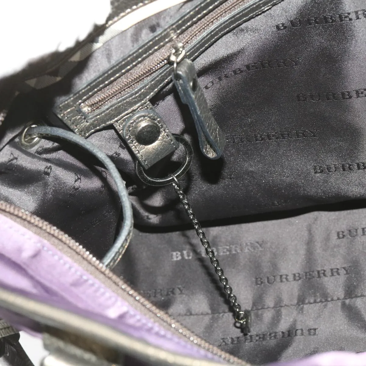 Trendy Inspired Burberry Tote Bag Nylon Purple Auth 65716