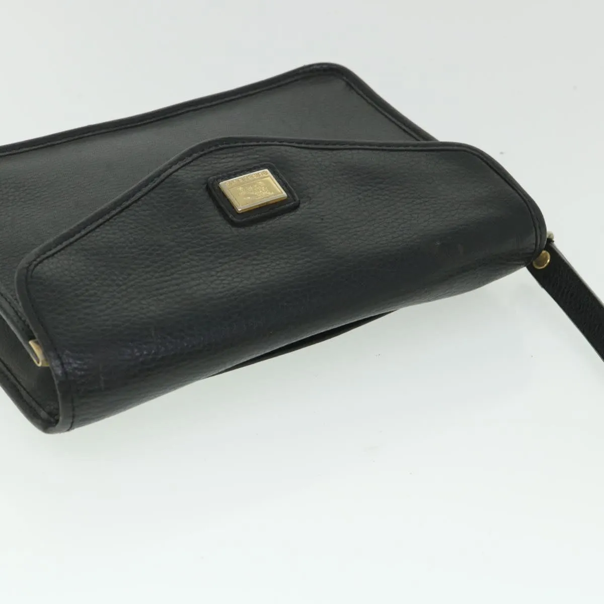 Trendy Inspired Burberryss Clutch Bag Leather Black Auth Bs8730