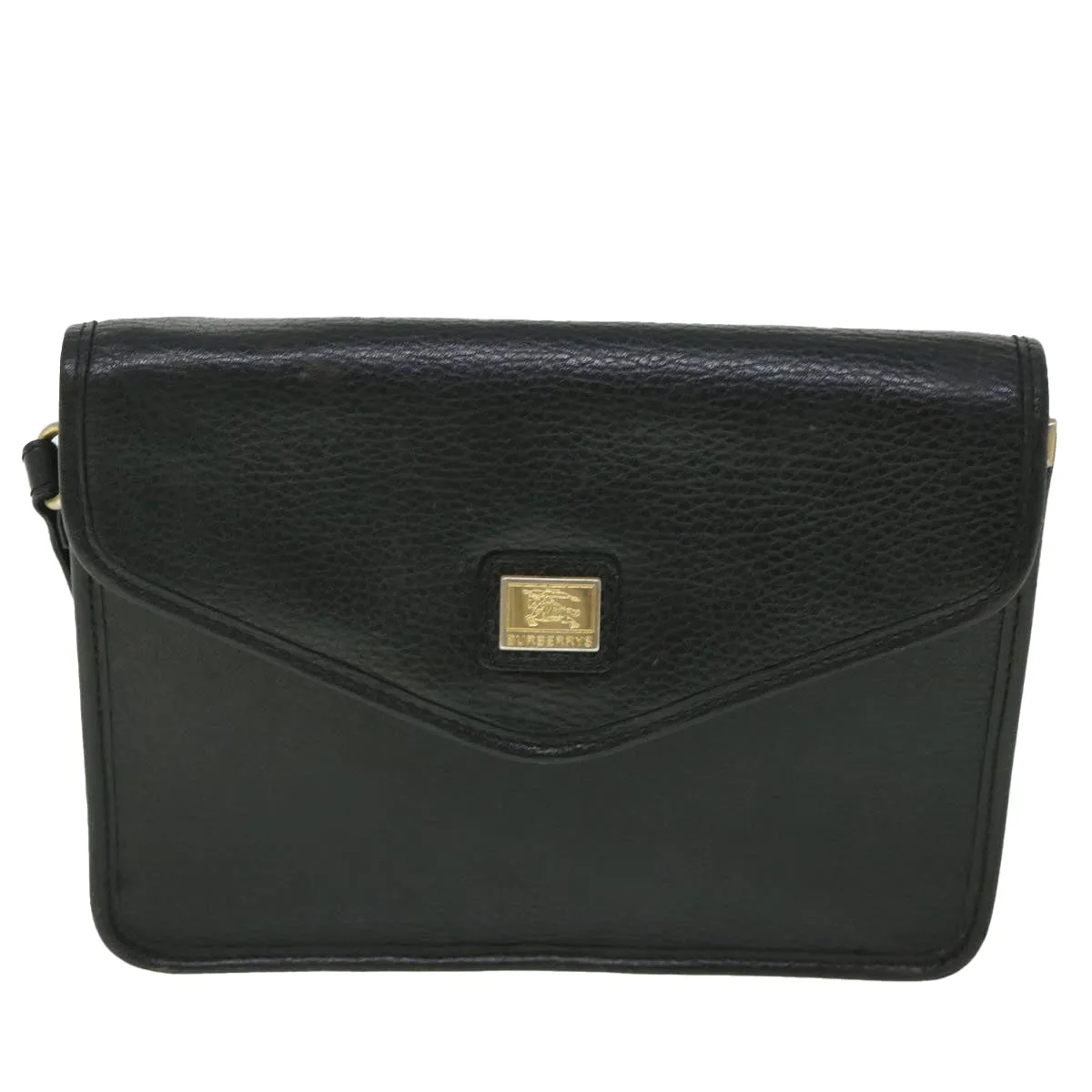 Trendy Inspired Burberryss Clutch Bag Leather Black Auth Bs8730
