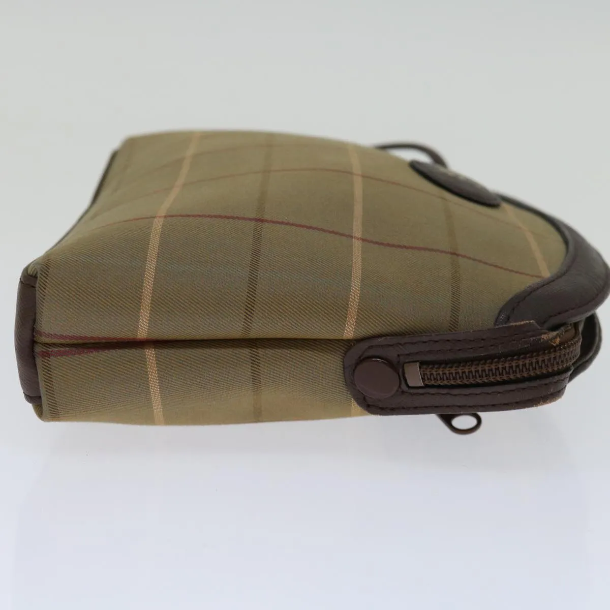 Trendy Inspired Burberryss Nova Check Clutch Bag Canvas Beige Auth Bs12794