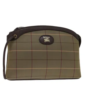 Trendy Inspired Burberryss Nova Check Clutch Bag Canvas Beige Auth Bs12794
