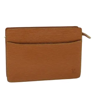 Trendy Inspired Louis Vuitton Epi Pochette Homme Clutch Bag Brown M52528 Lv Auth 53881
