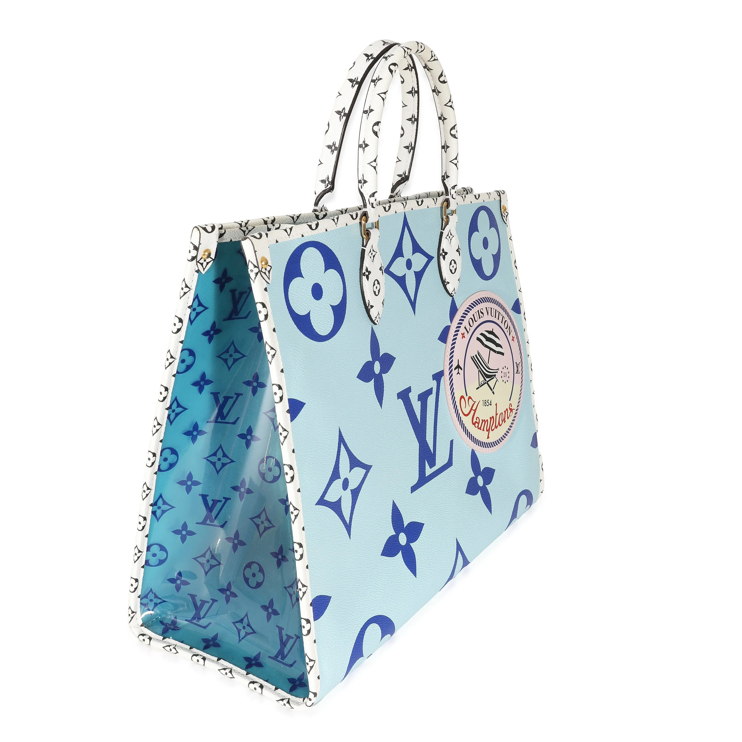 Trendy Inspired Louis Vuitton Limited Edition Blue Monogram Giant Hamptons Onthego