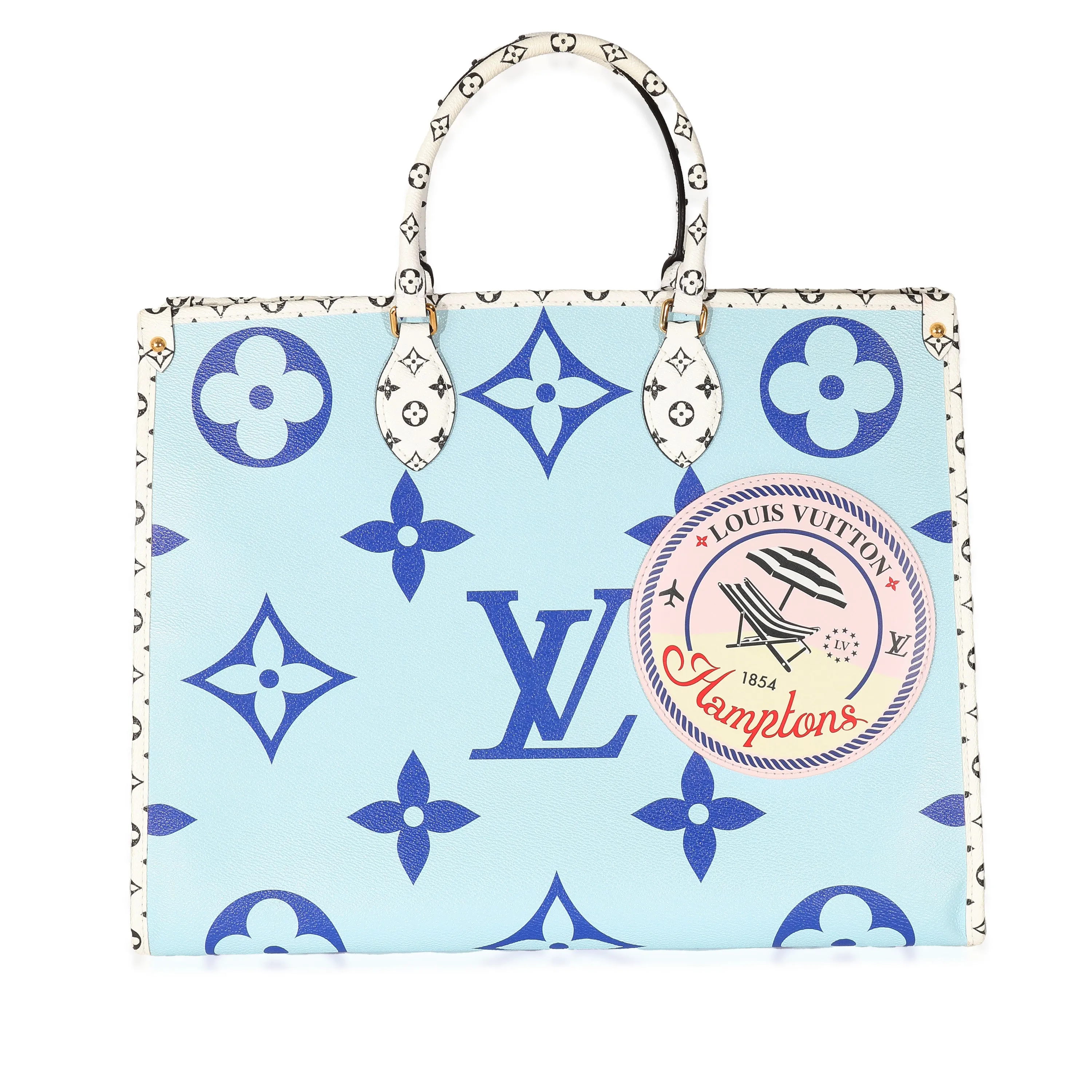 Trendy Inspired Louis Vuitton Limited Edition Blue Monogram Giant Hamptons Onthego
