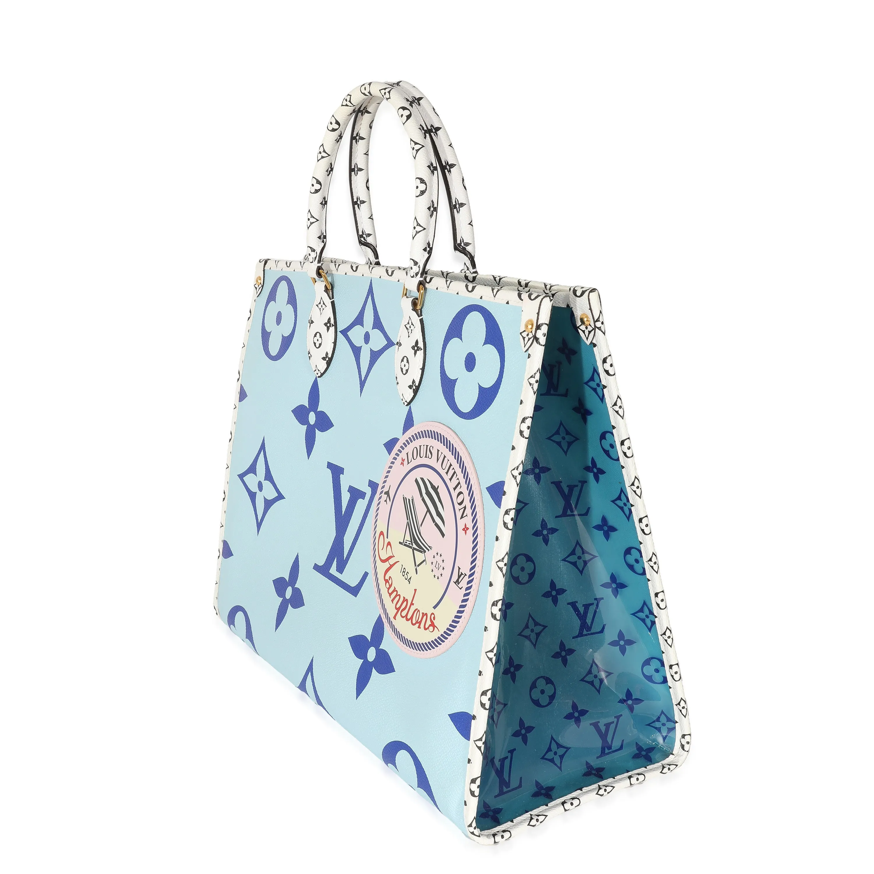 Trendy Inspired Louis Vuitton Limited Edition Blue Monogram Giant Hamptons Onthego